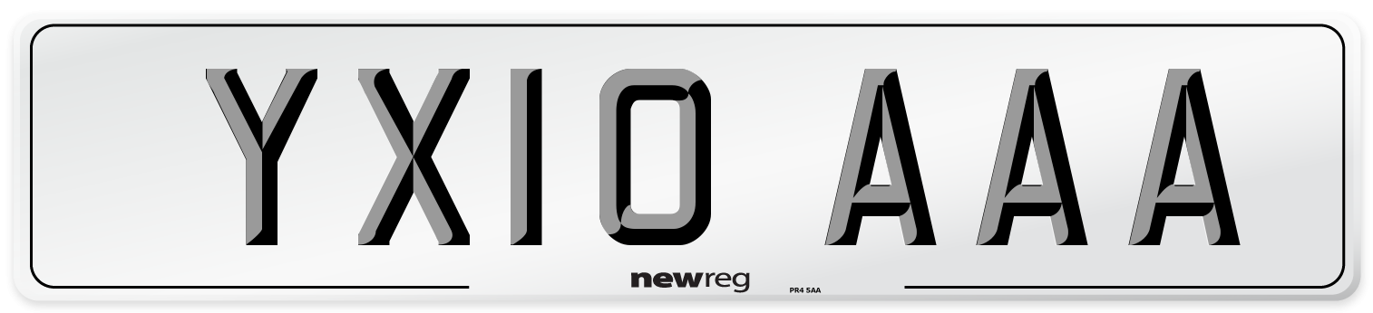YX10 AAA Number Plate from New Reg